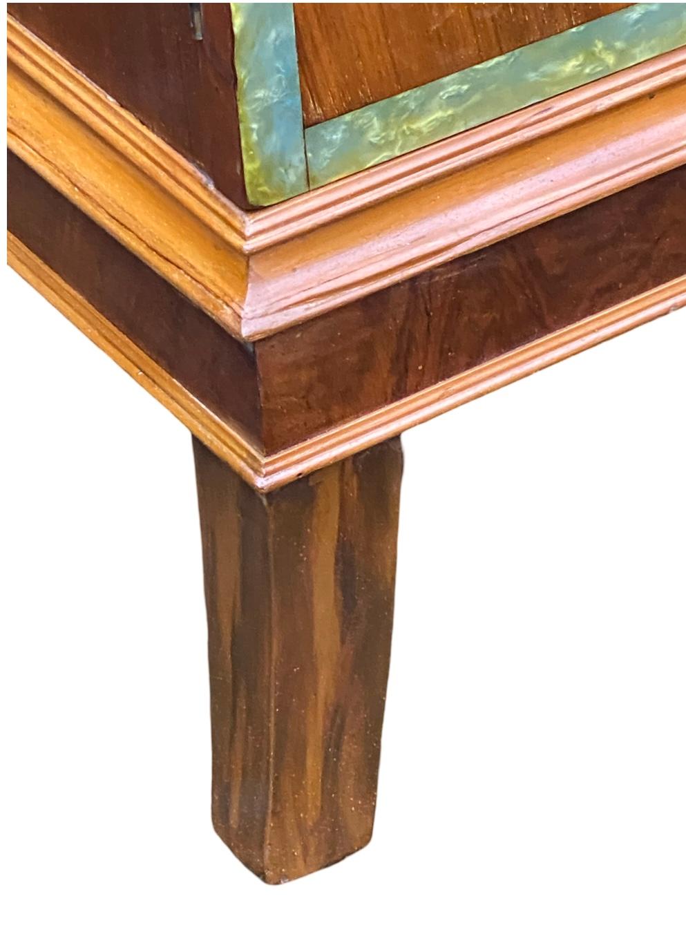 Art Deco Sunburst Tallboy faux mother of pearl inlay 2
