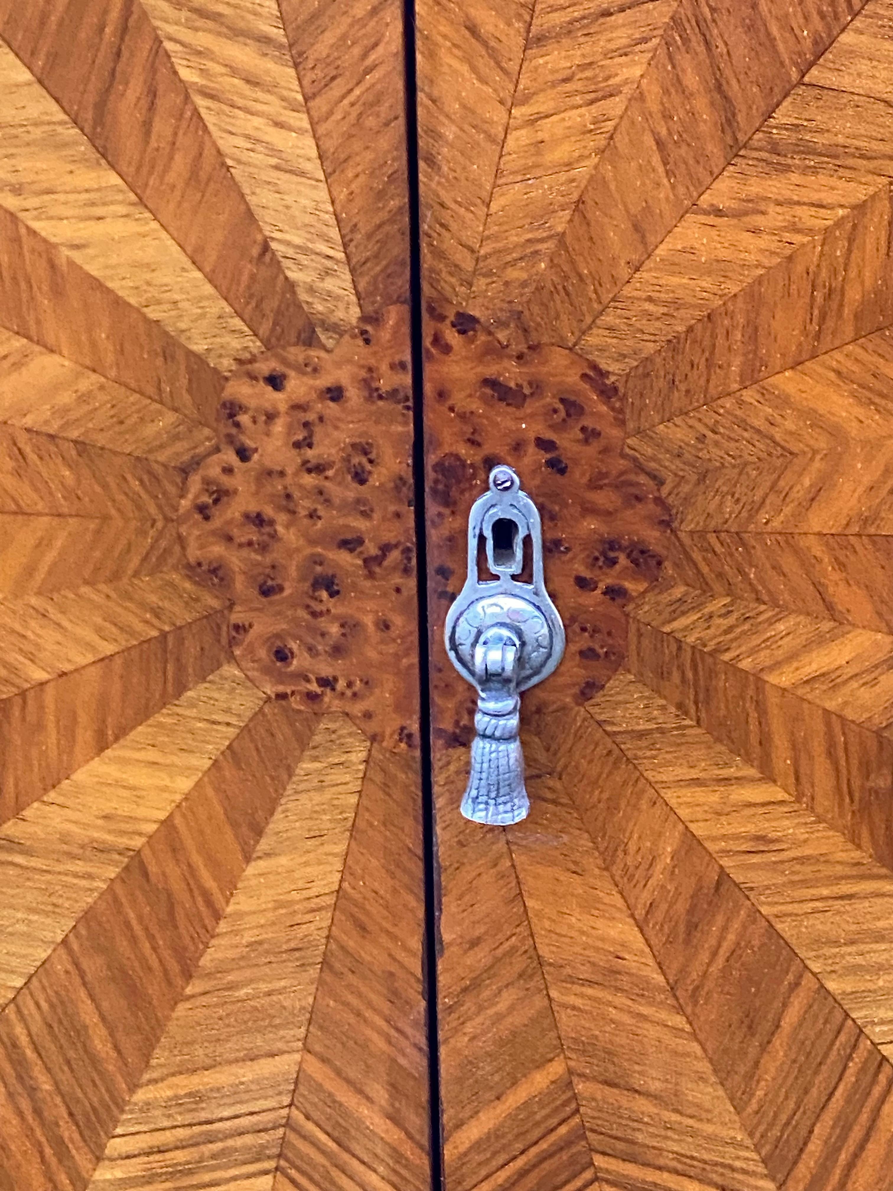 Art Deco Sunburst Tallboy faux mother of pearl inlay 3