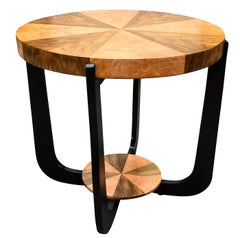 Art Deco Super Stylish Two-Tier Occasional Table in Walnut & Maple, circa 1930