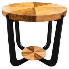 Art Deco Super Stylish Two-Tier Occasional Table in Walnut & Maple, circa 1930