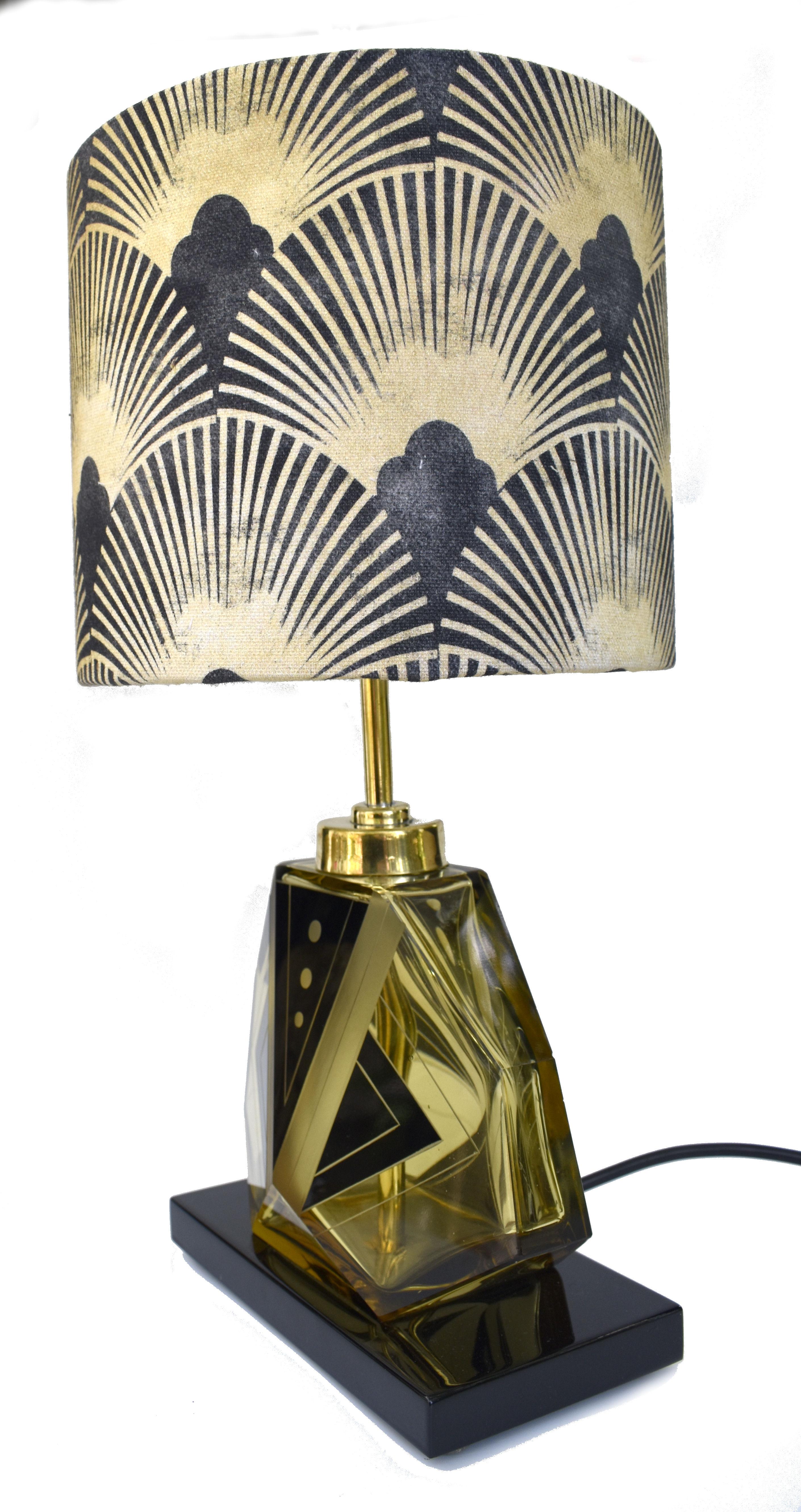 Art Deco Superb Iconic Glass Table Lamp by Karl Palda, C1930 2