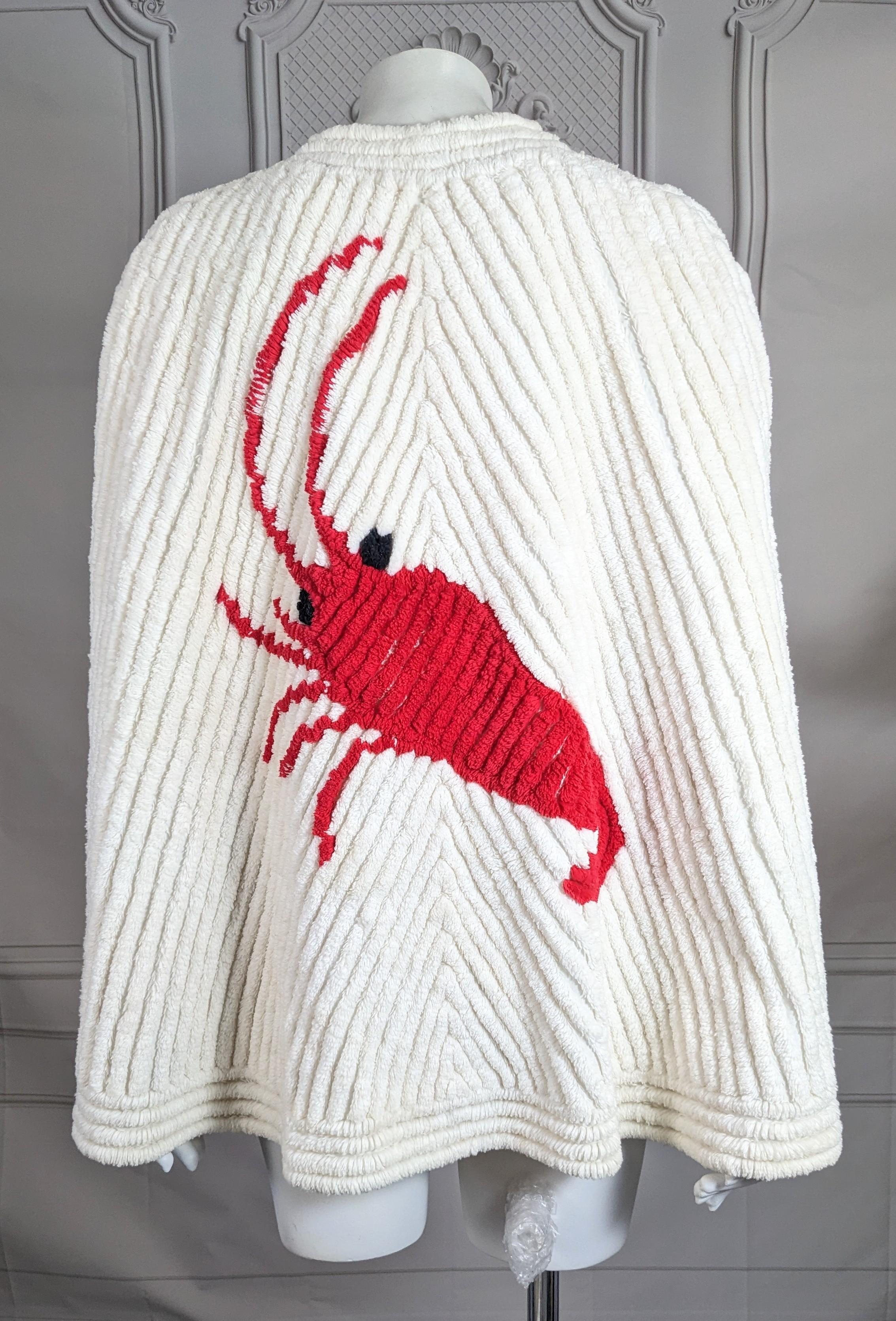 Women's Art Deco Surrealist Lobster Motif Beach Cape, 1930s For Sale