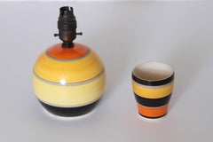 Art Deco Susie Cooper Gray's Pottery Modernist Lamp and Beaker Duo