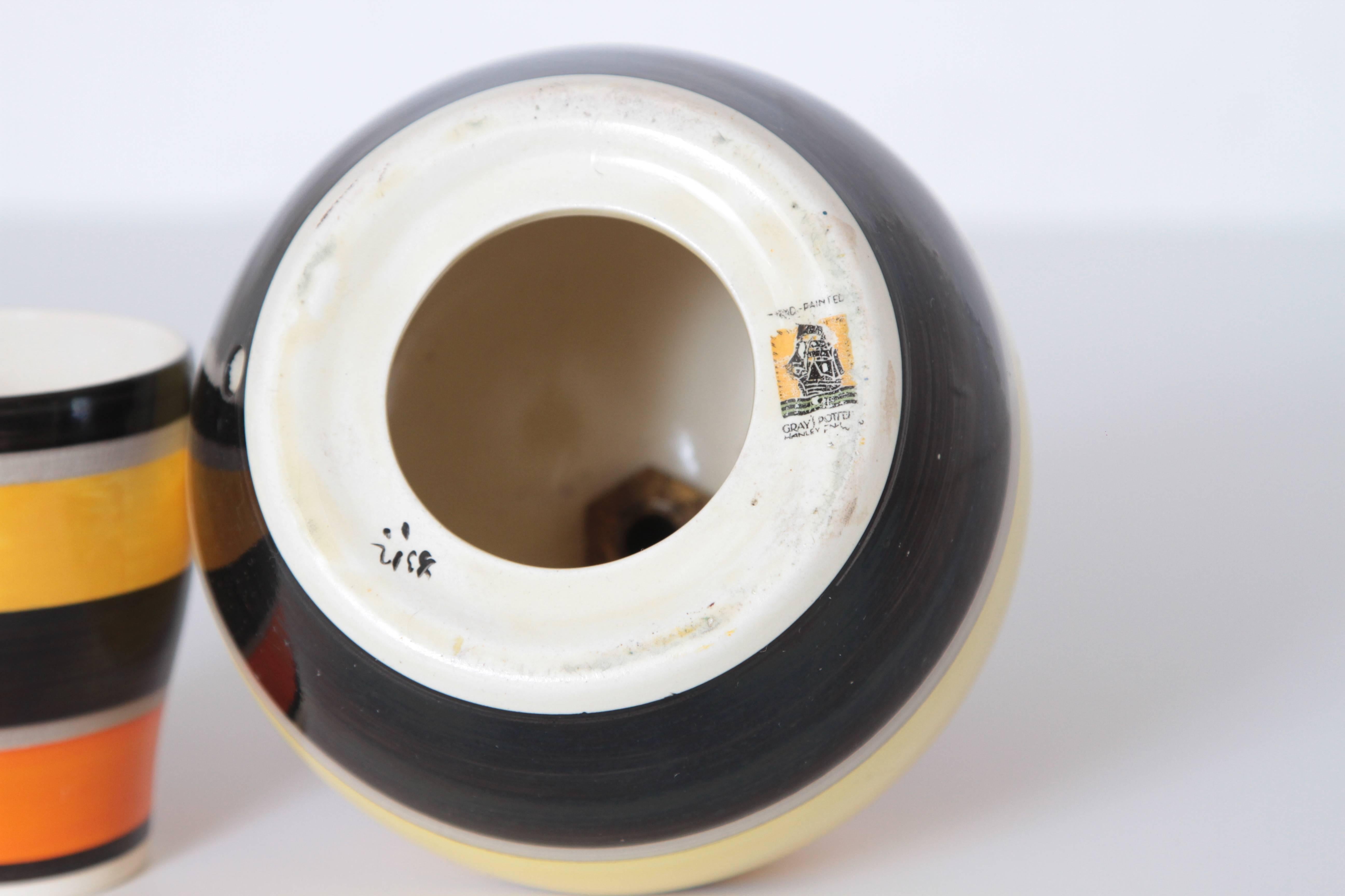 Lampe et duo gobelet Art Déco Susie Cooper Gray's Pottery Modernist en vente 1