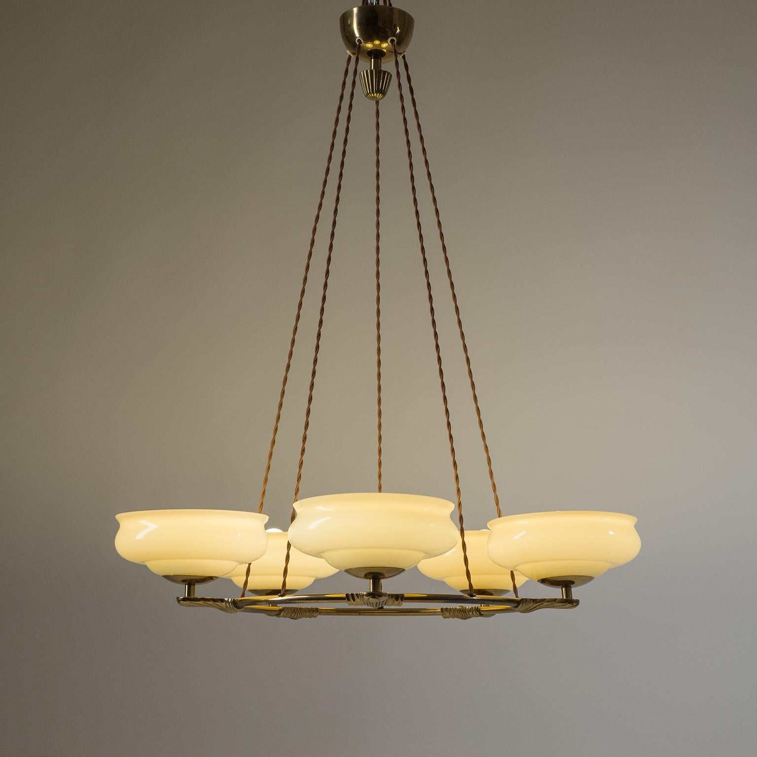 Art Deco Suspension Chandelier, 1930s 2