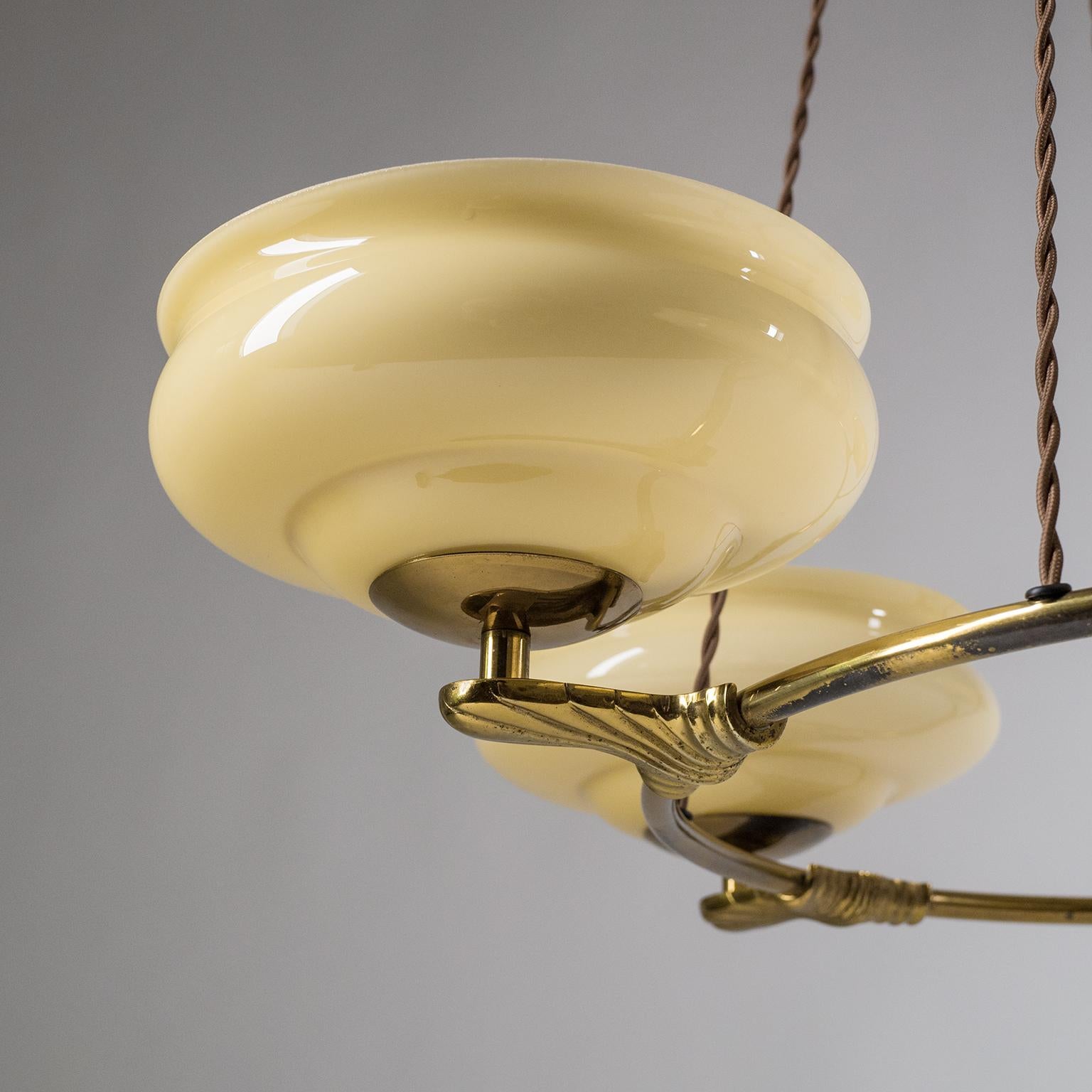 Art Deco Suspension Chandelier, 1930s 4