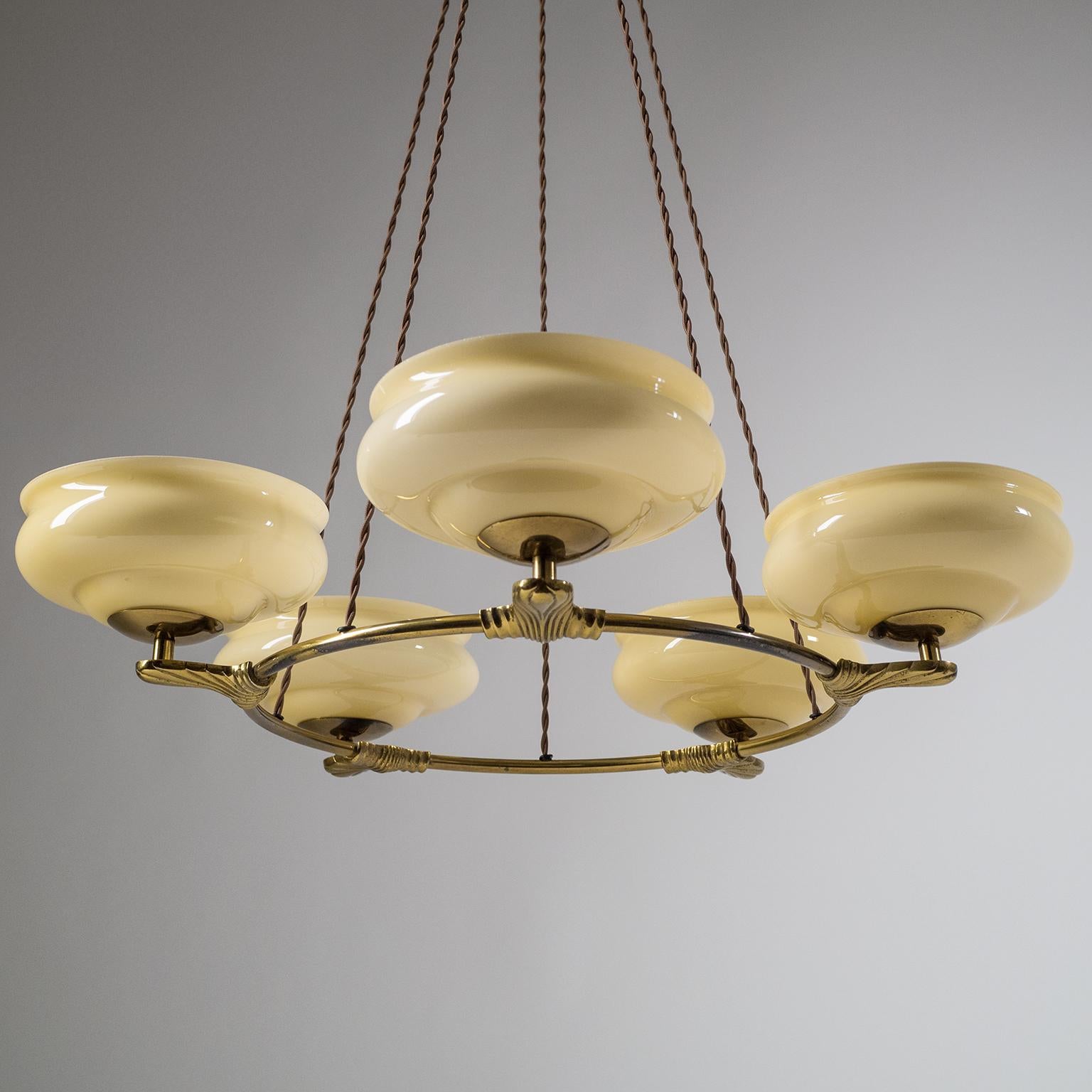 Art Deco Suspension Chandelier, 1930s 5