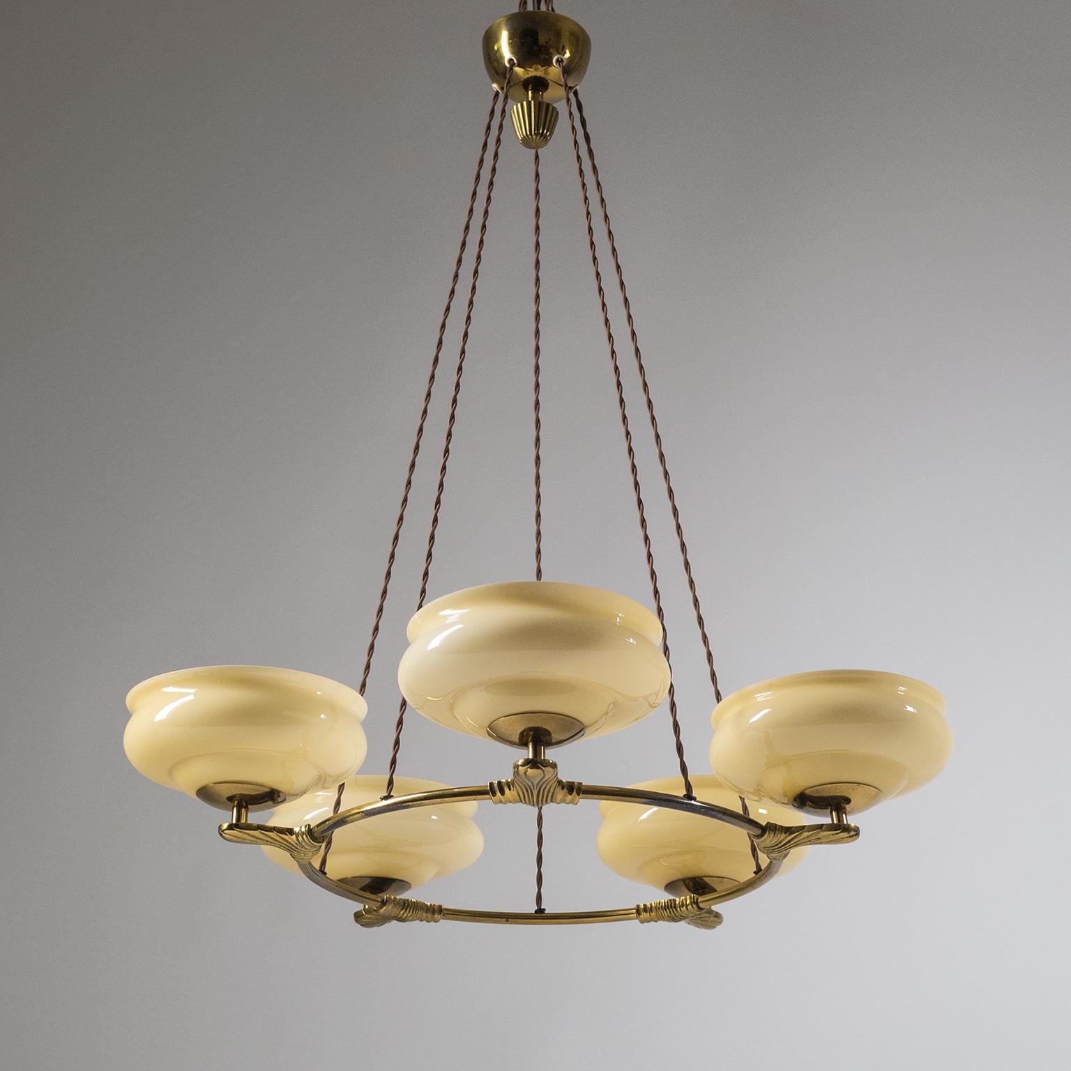 Art Deco Suspension Chandelier, 1930s 6