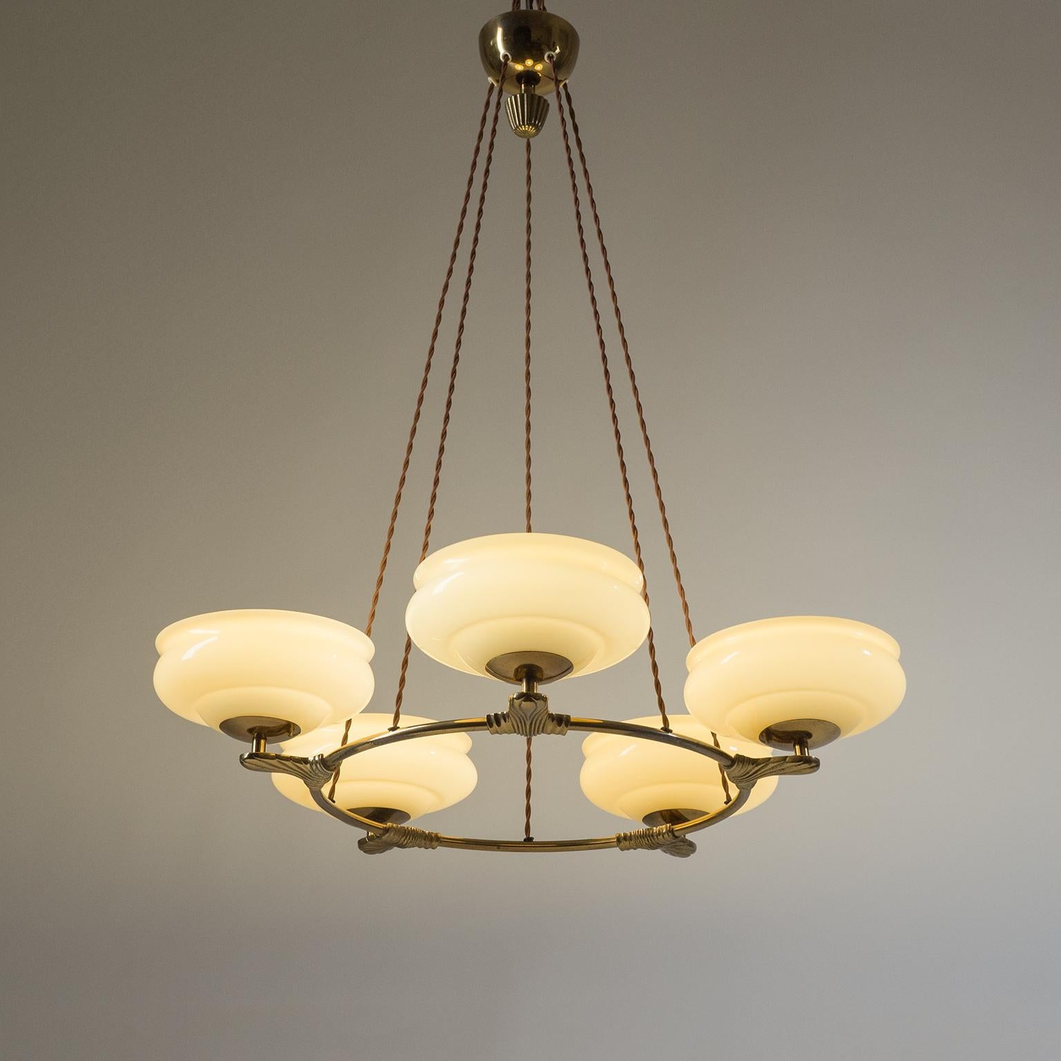 Art Deco Suspension Chandelier, 1930s 7