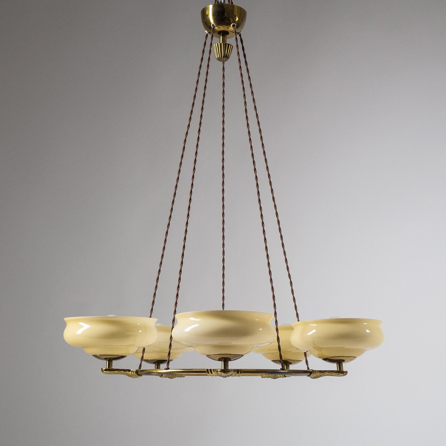 Art Deco Suspension Chandelier, 1930s In Good Condition In Vienna, AT