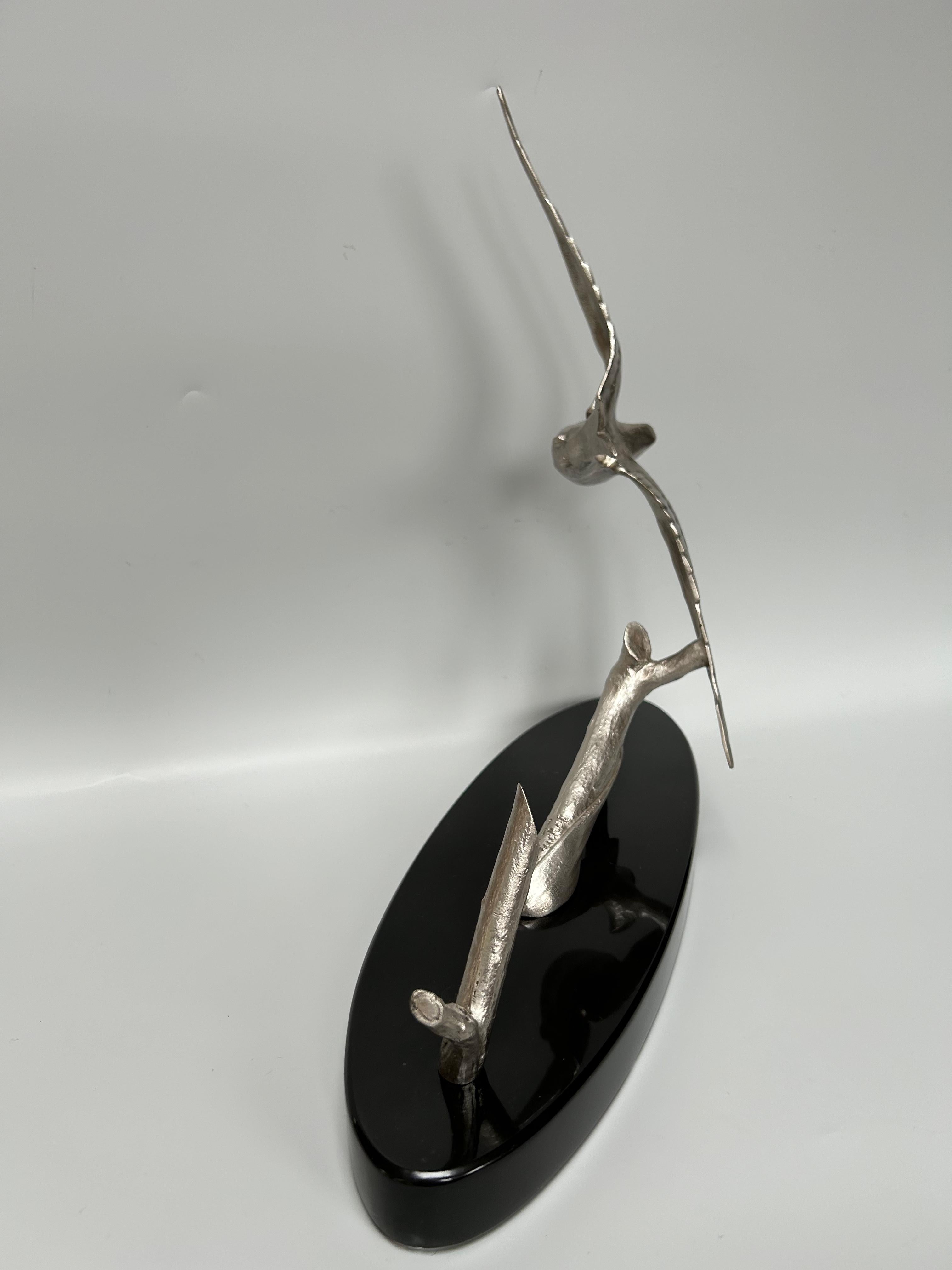 Art Deco Swallow Sculpture Signed Ruchot For Sale 5