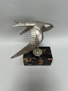 Art Deco Swallow Sculpture Signed Ruchot