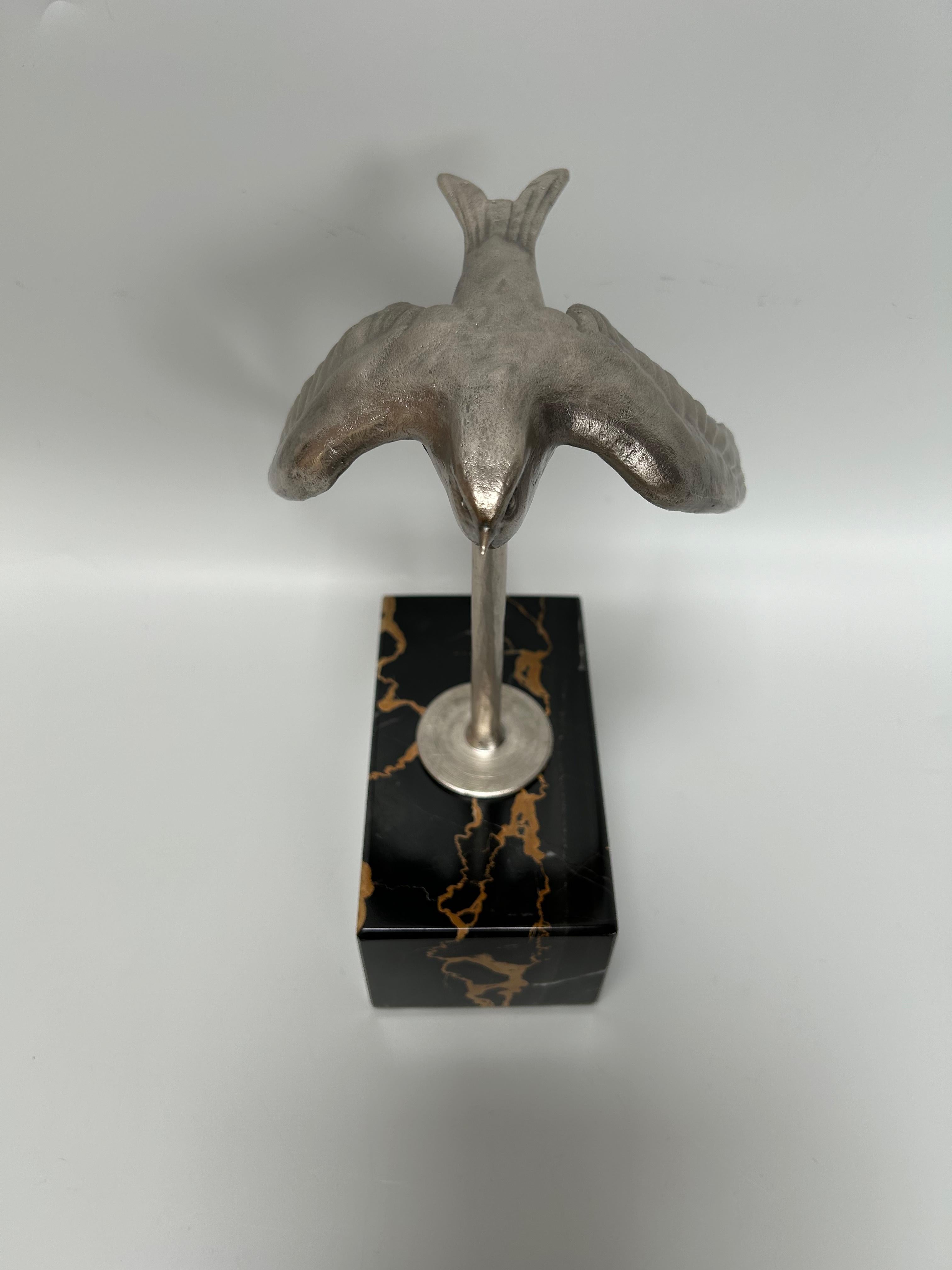 French Art Deco Swallow Sculpture Signed Ruchot