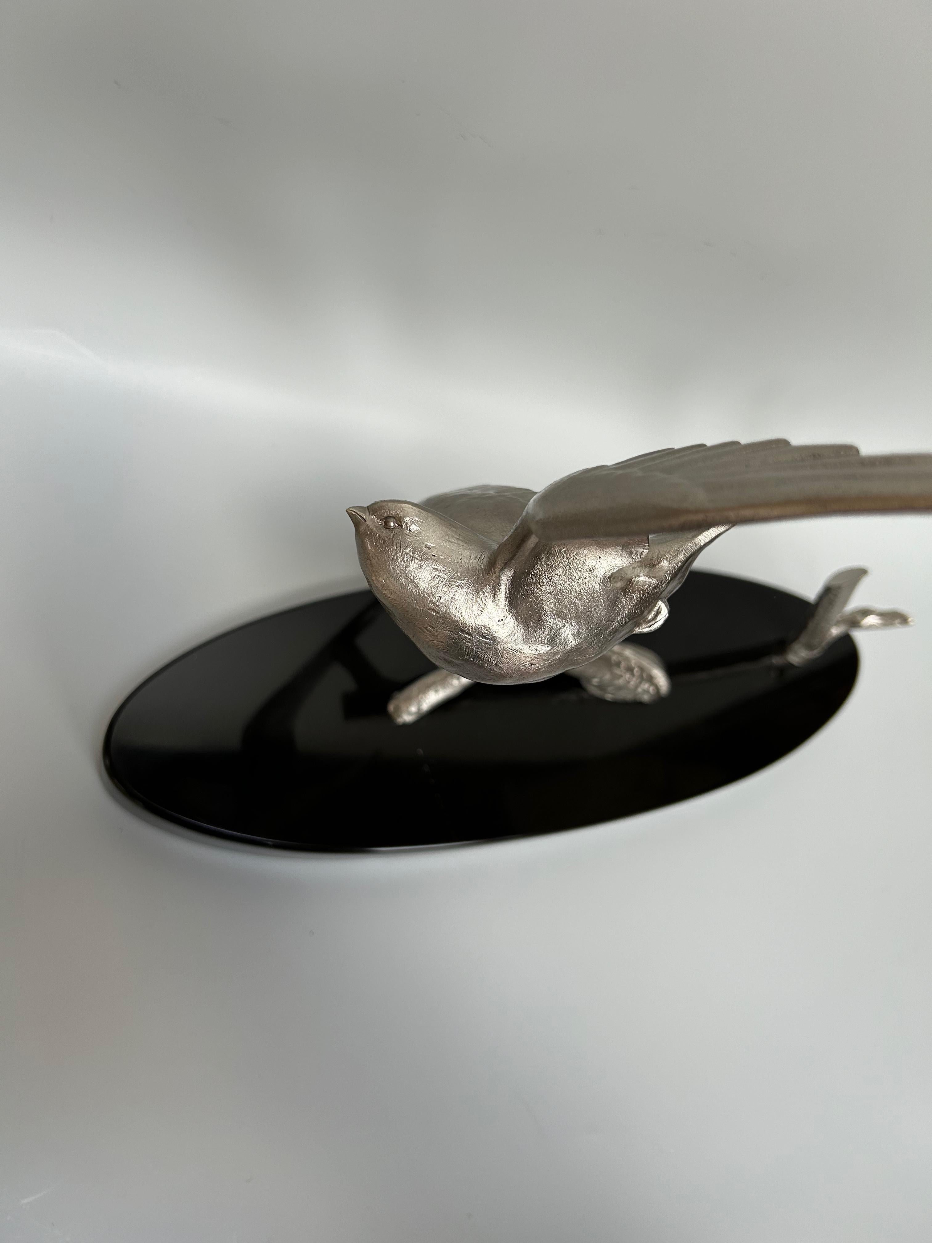 Bronze Art Deco Swallow Sculpture Signed Ruchot For Sale