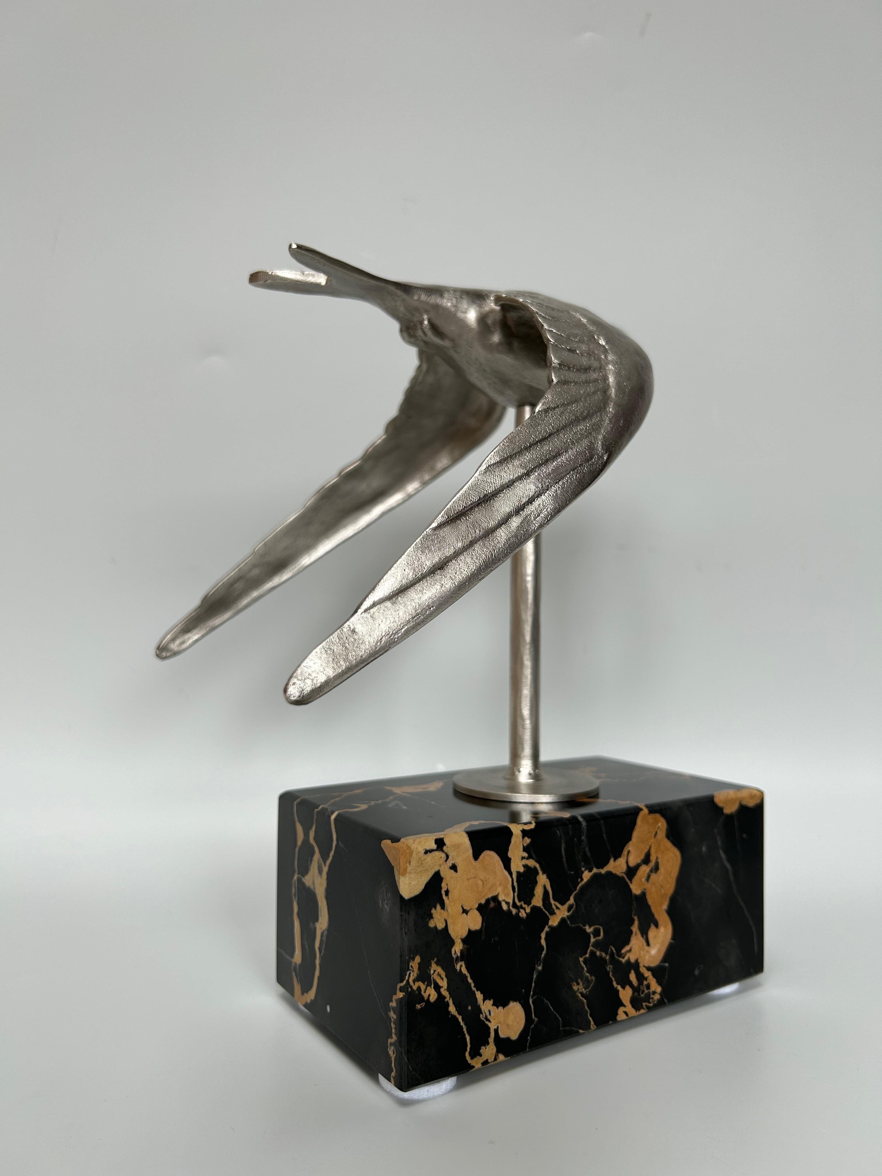 Art Deco Swallow Sculpture Signed Ruchot 1