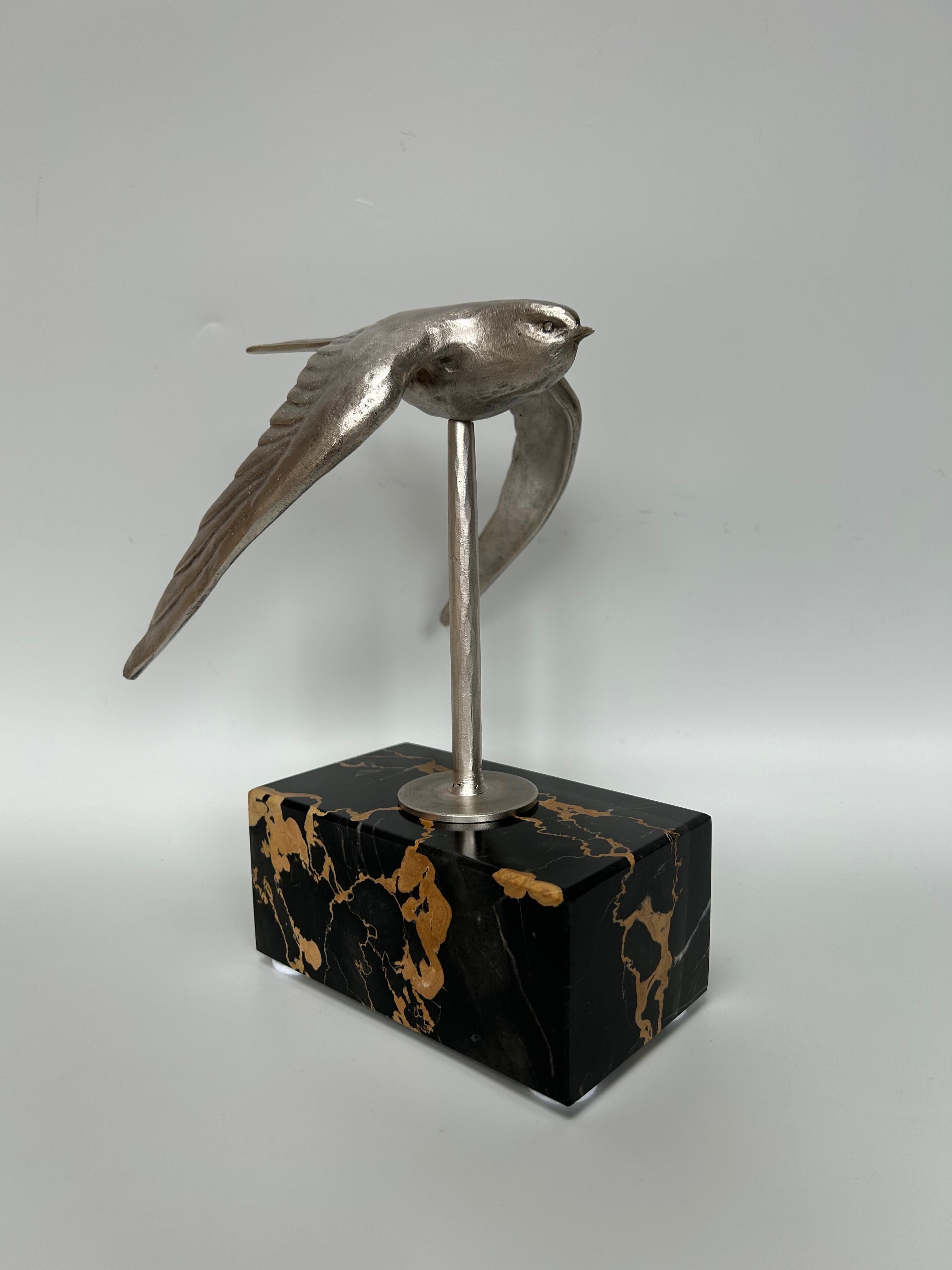 Art Deco Swallow Sculpture Signed Ruchot 2