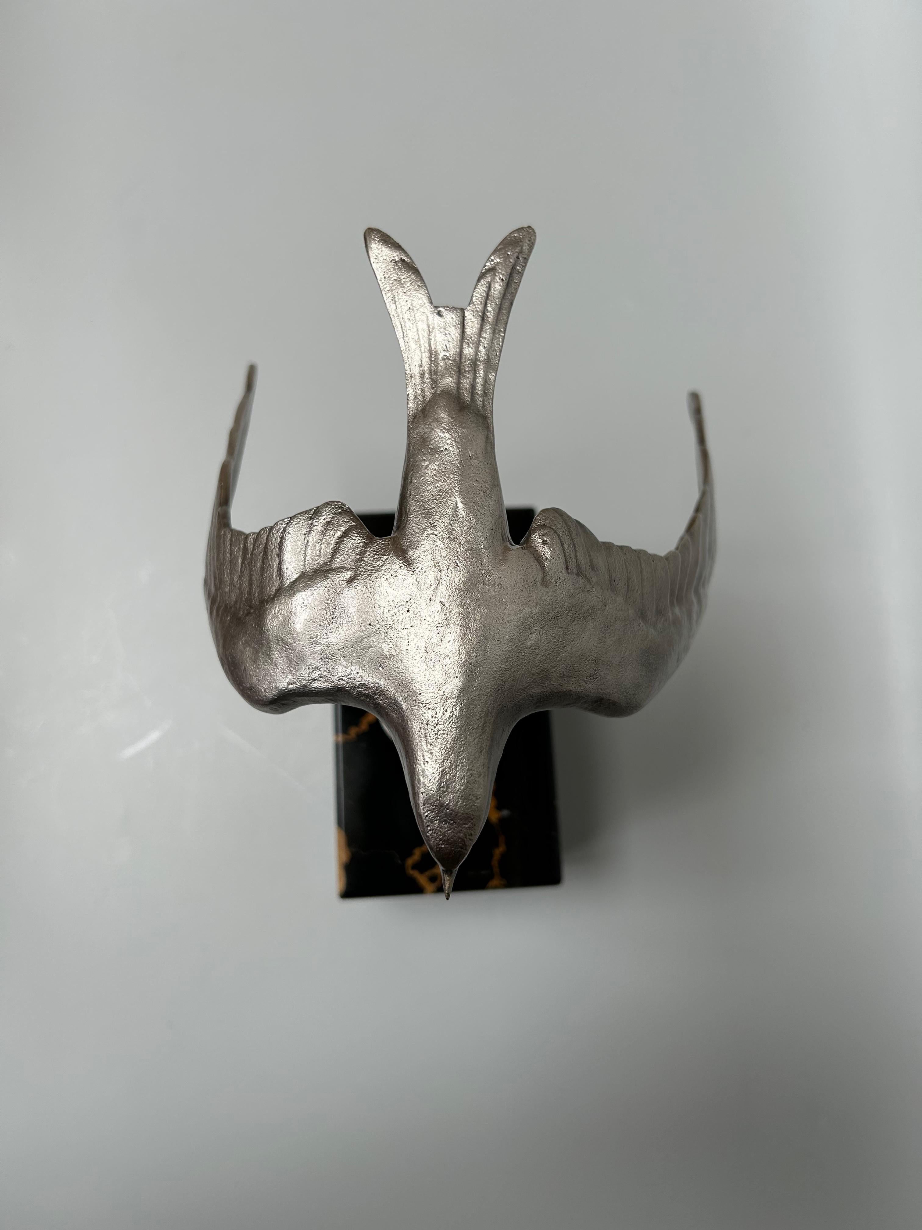 Art Deco Swallow Sculpture Signed Ruchot 3