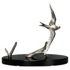 Swallow-Skulptur im Art déco-Stil, signiert Ruchot