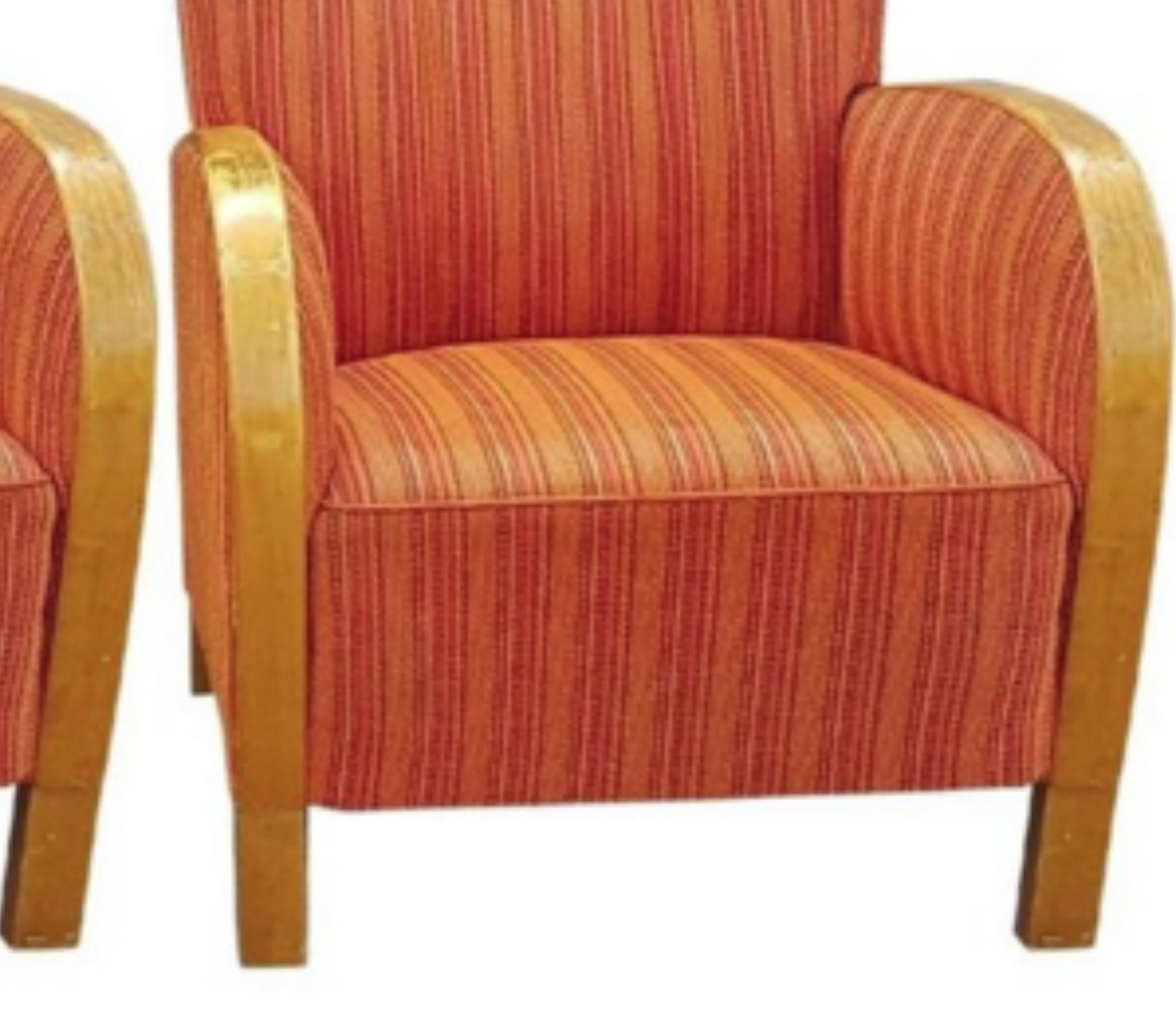 Art Deco Swedish Armchairs Fluted Back Bentwood Arms Early 20th Century In Good Condition In LONDON, GB
