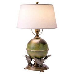 Art Deco Swedish Bronze and Pewter Table Lamp, Ystad Metall, 1930s