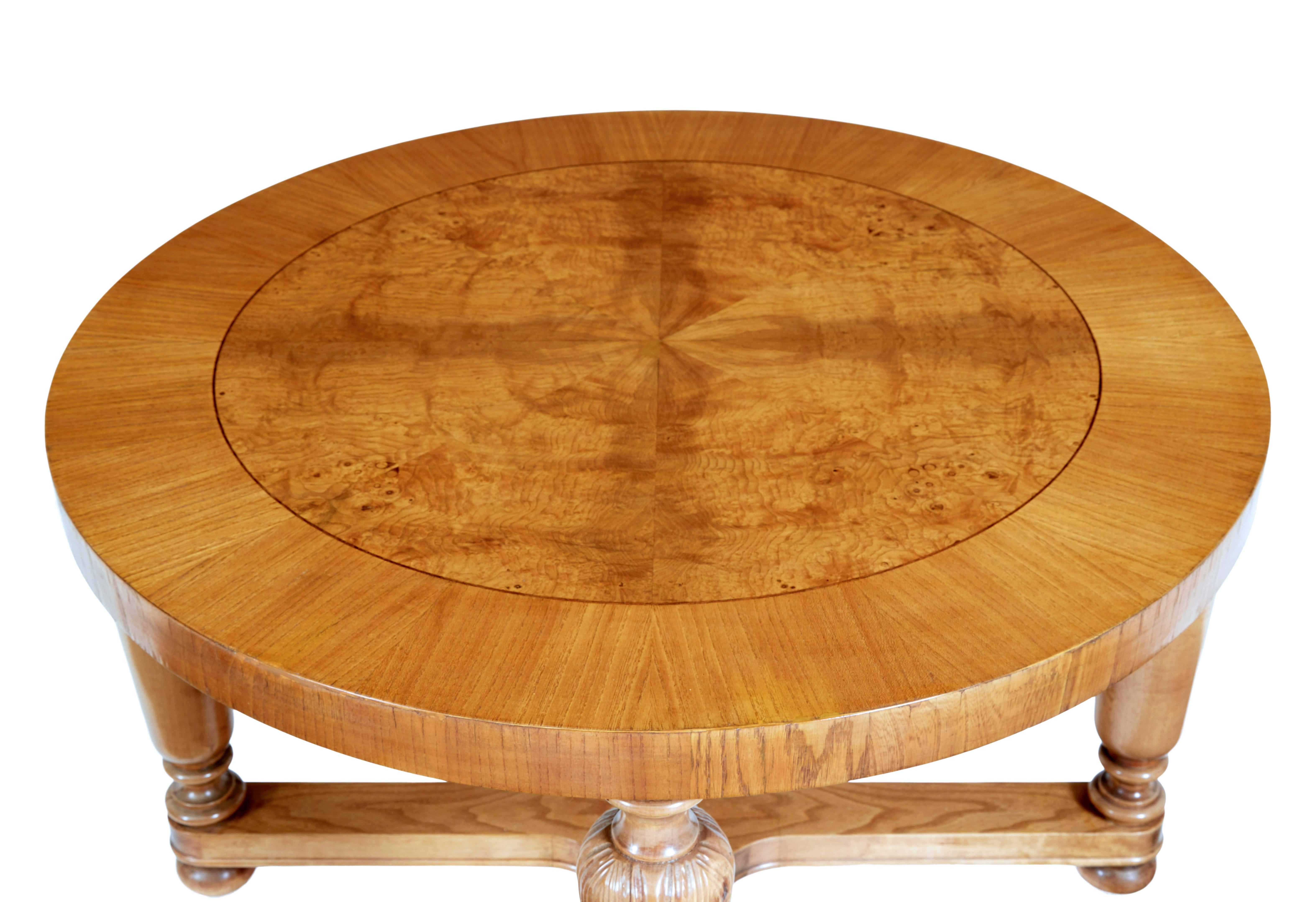 Hand-Carved Art Deco Swedish Carved Birch and Elm Coffee Table For Sale