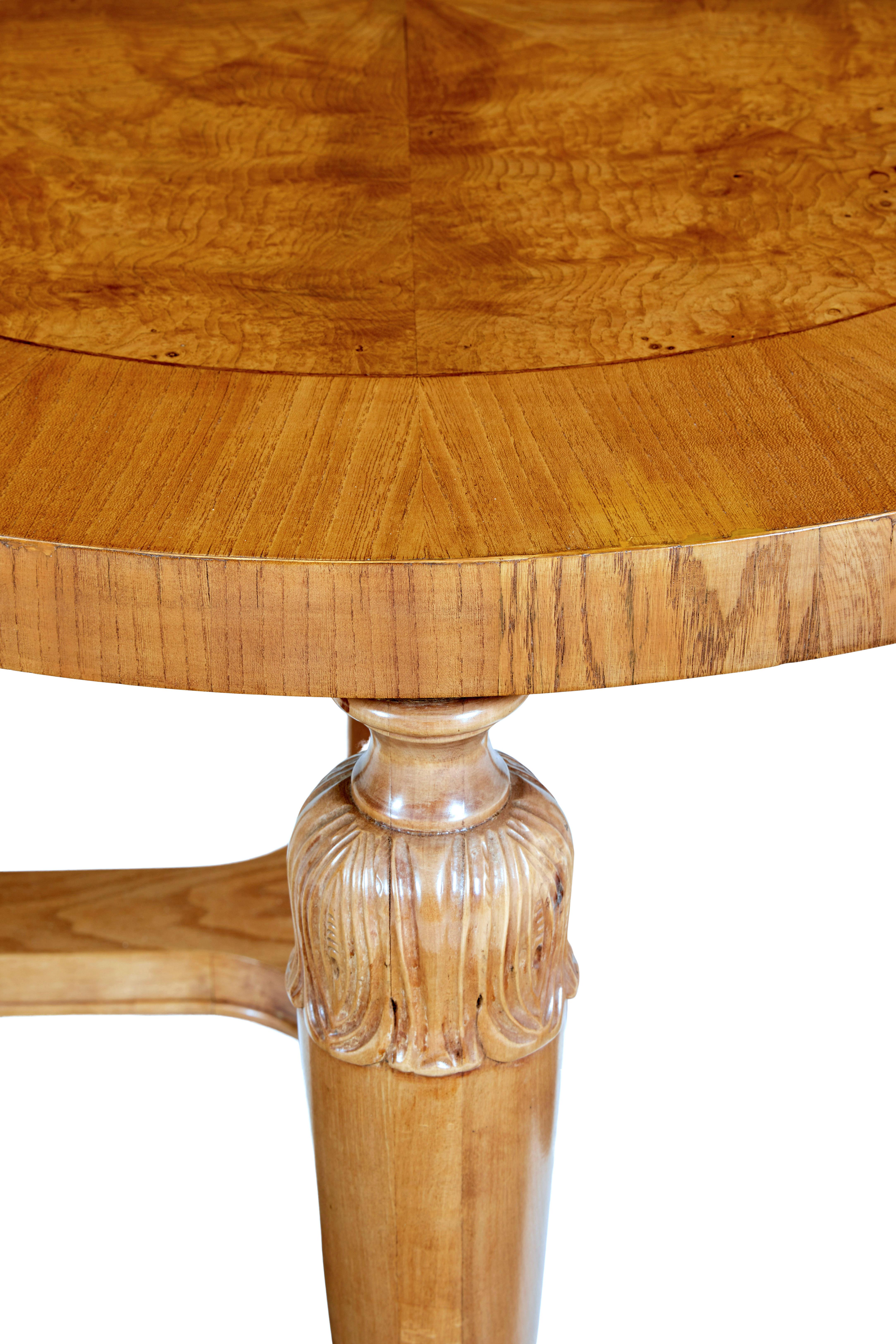 20th Century Art Deco Swedish Carved Birch and Elm Coffee Table For Sale