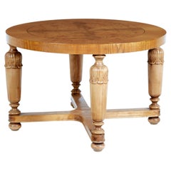 Vintage Art Deco Swedish Carved Birch and Elm Coffee Table