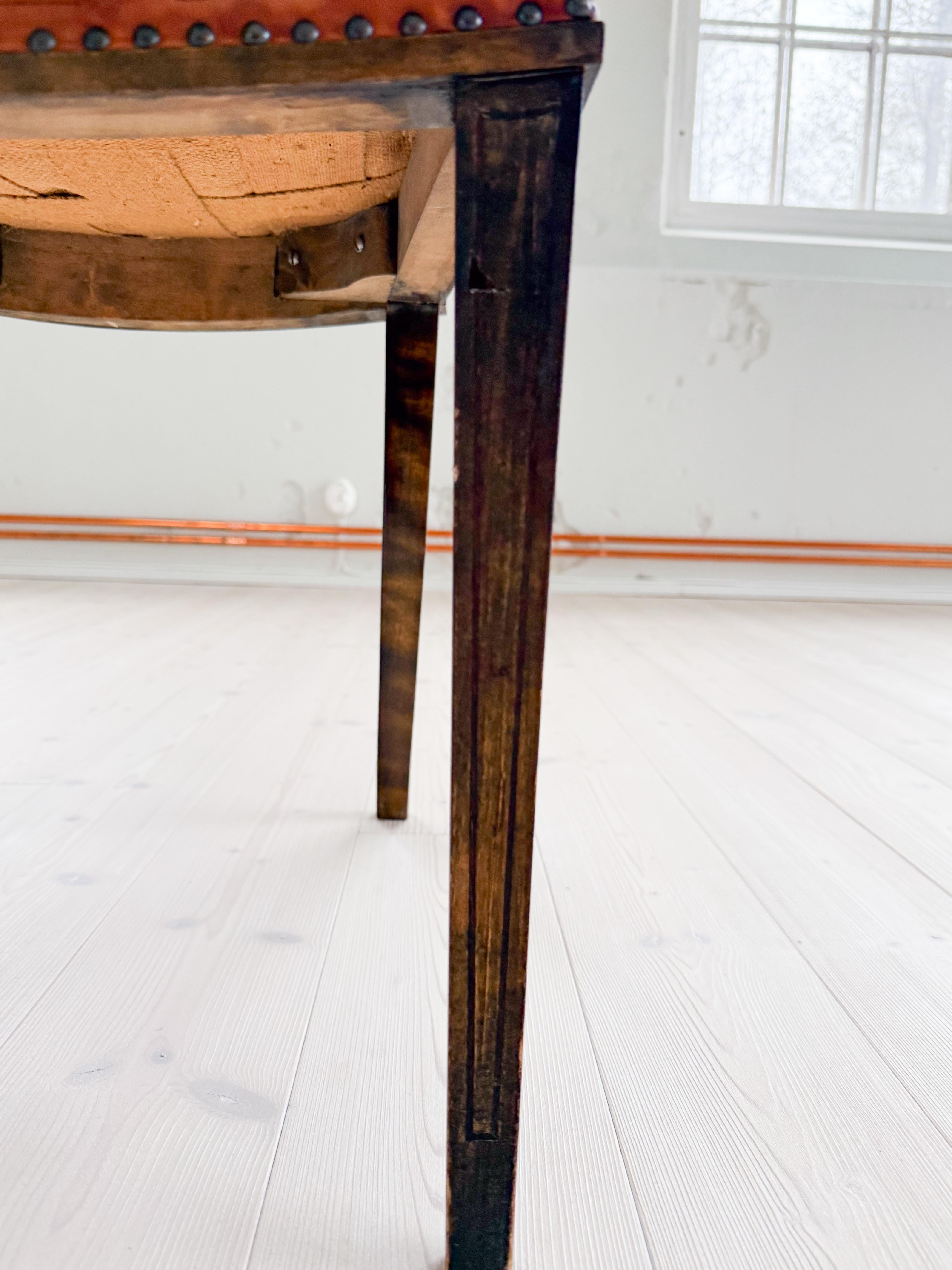 Art Deco Schwedischer Stuhl Kiefer und Leder Carl Bergsten 1929 im Angebot 3