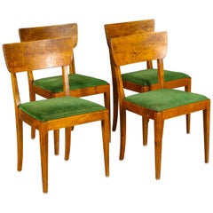 Antique Art Deco Swedish Dining Chairs Set of 4 1930s Biedermeier