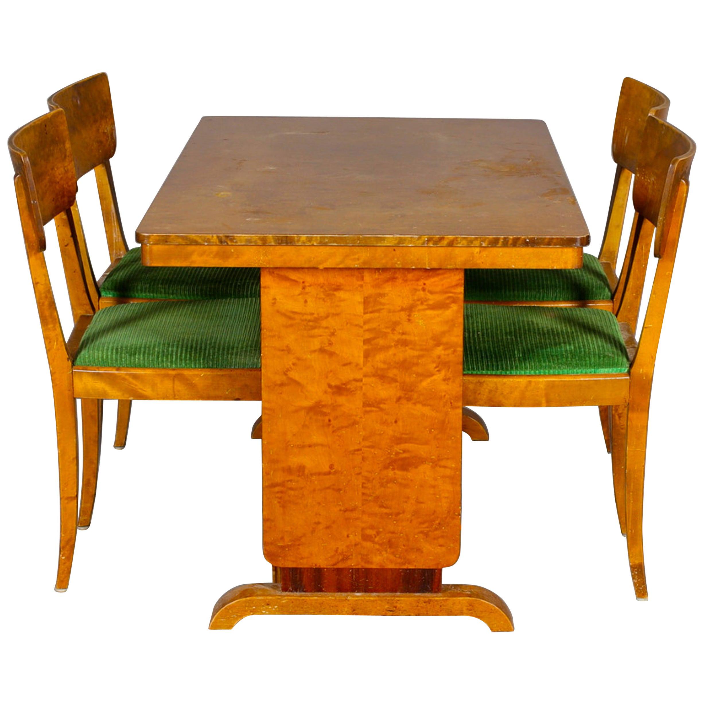 Art Deco Swedish Extendable Dining Table, 1930s Biedermeier