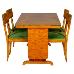 Retro Art Deco Swedish Extendable Dining Table, 1930s Biedermeier