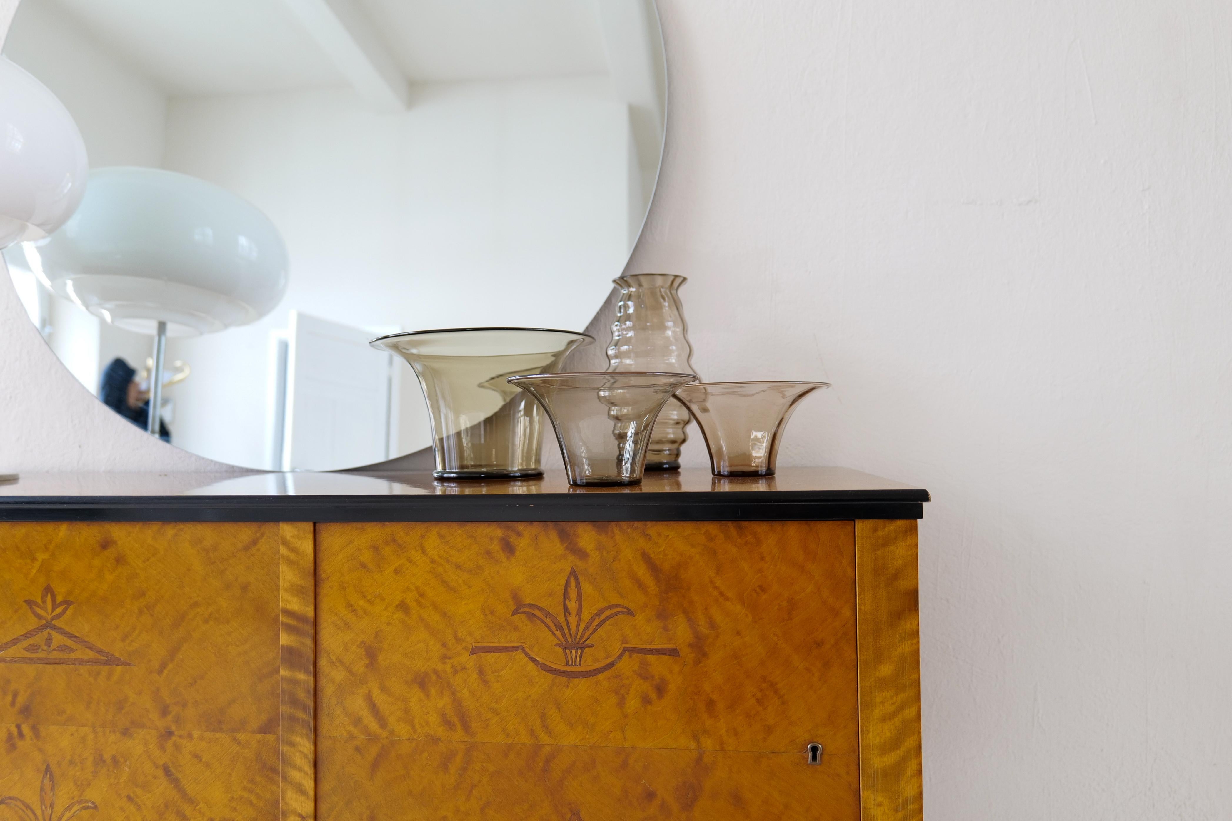 Svedese Art Déco / Grace svedese Set di 4 vasi di vetro Simon Gate Orrefors Svezia anni '20 in vendita