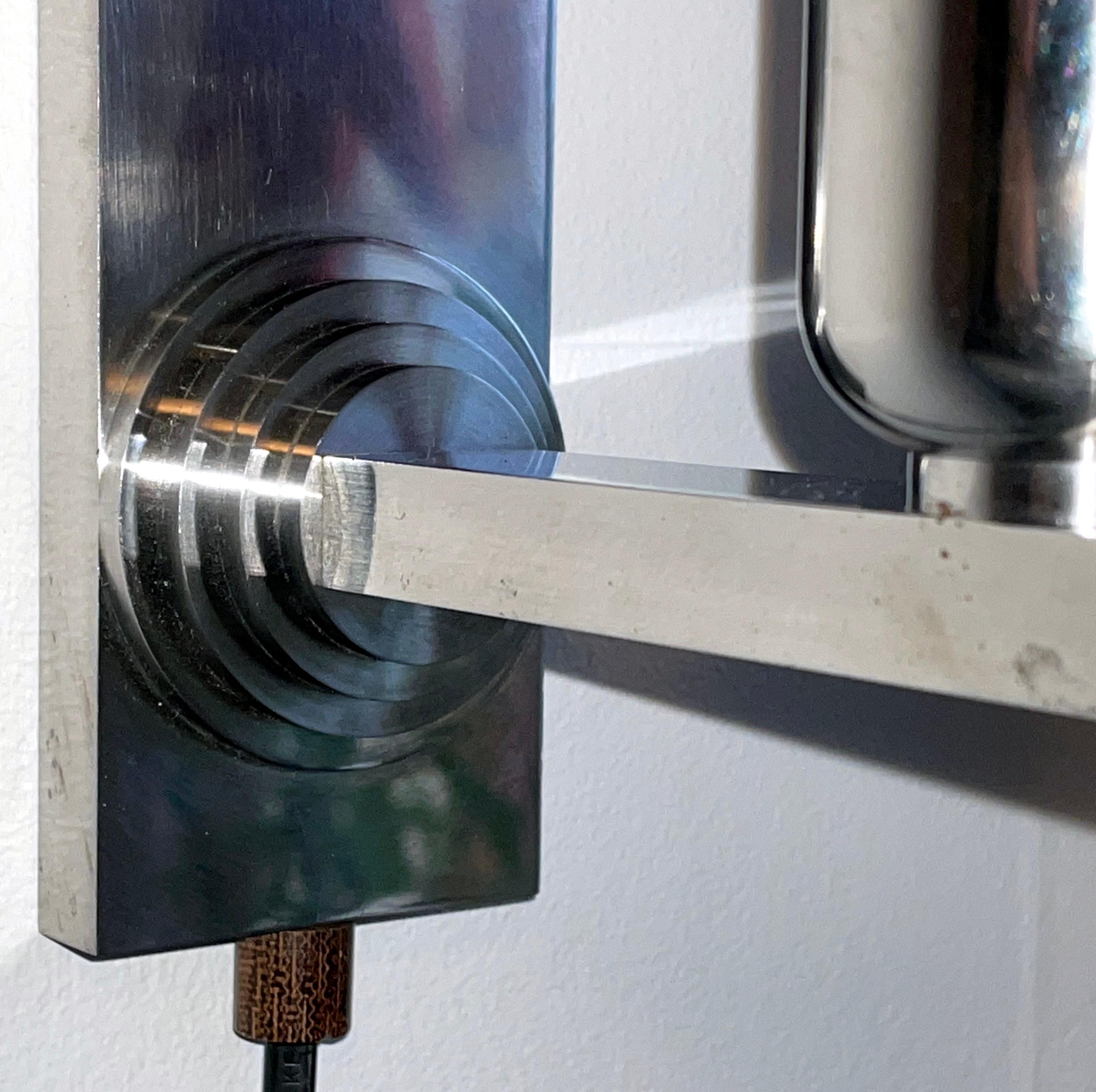 Art Deco Swedish Grace Solid Steel Sconces, 1930s 2