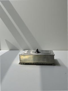 Art Deco Swedish Pewter Cigar Box by GAB, Dated 1935