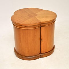 Art Deco Swedish Satin Birch & Walnut Cabinet / Coffee Table