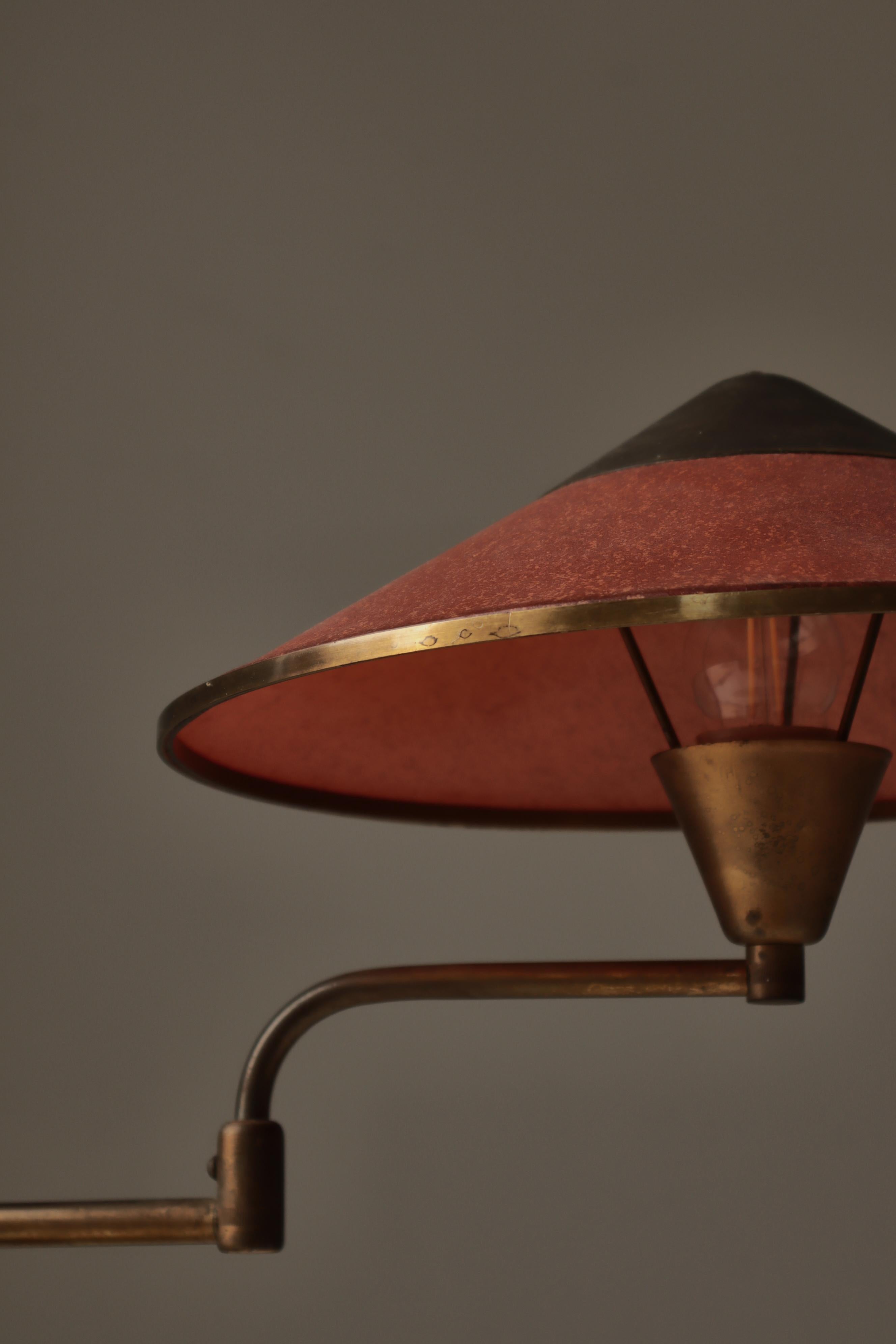 Art Deco Swing Desk Lamp in Patinated Brass by LYFA, Denmark, 1930s in vendita 5