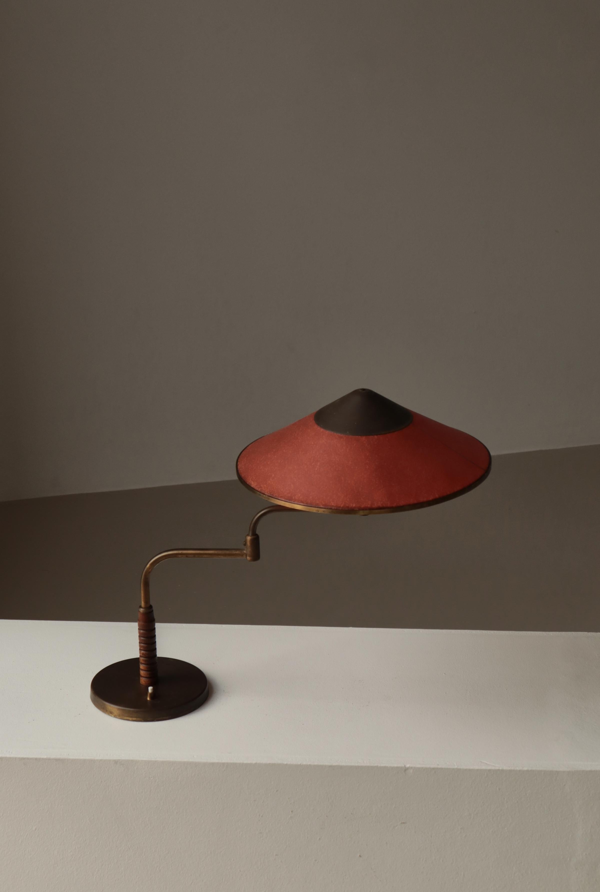 Art Deco Swing Desk Lamp in Patinated Brass by LYFA, Denmark, 1930s in vendita 10