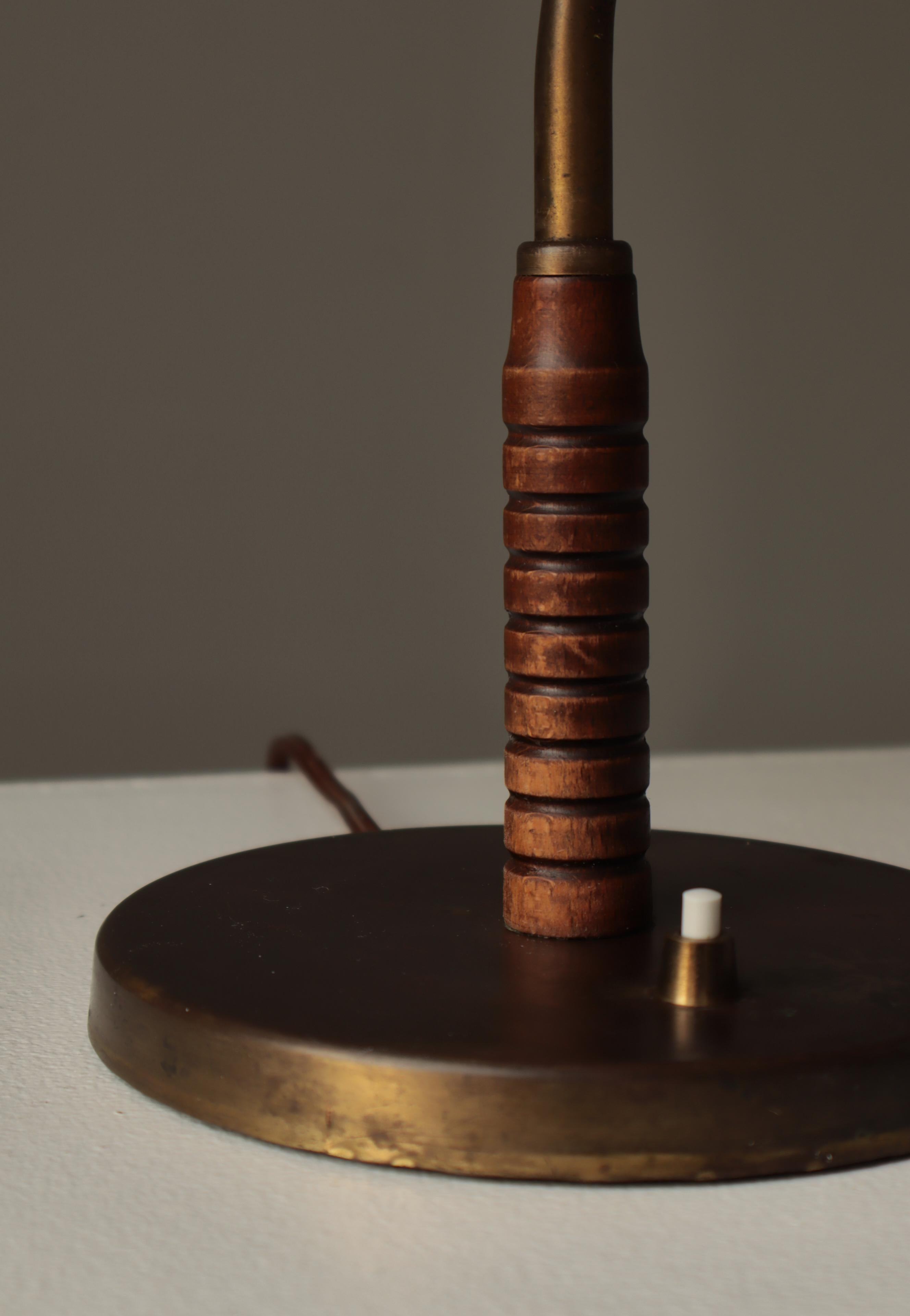 Art Deco Swing Desk Lamp in Patinated Brass by LYFA, Denmark, 1930s in vendita 2