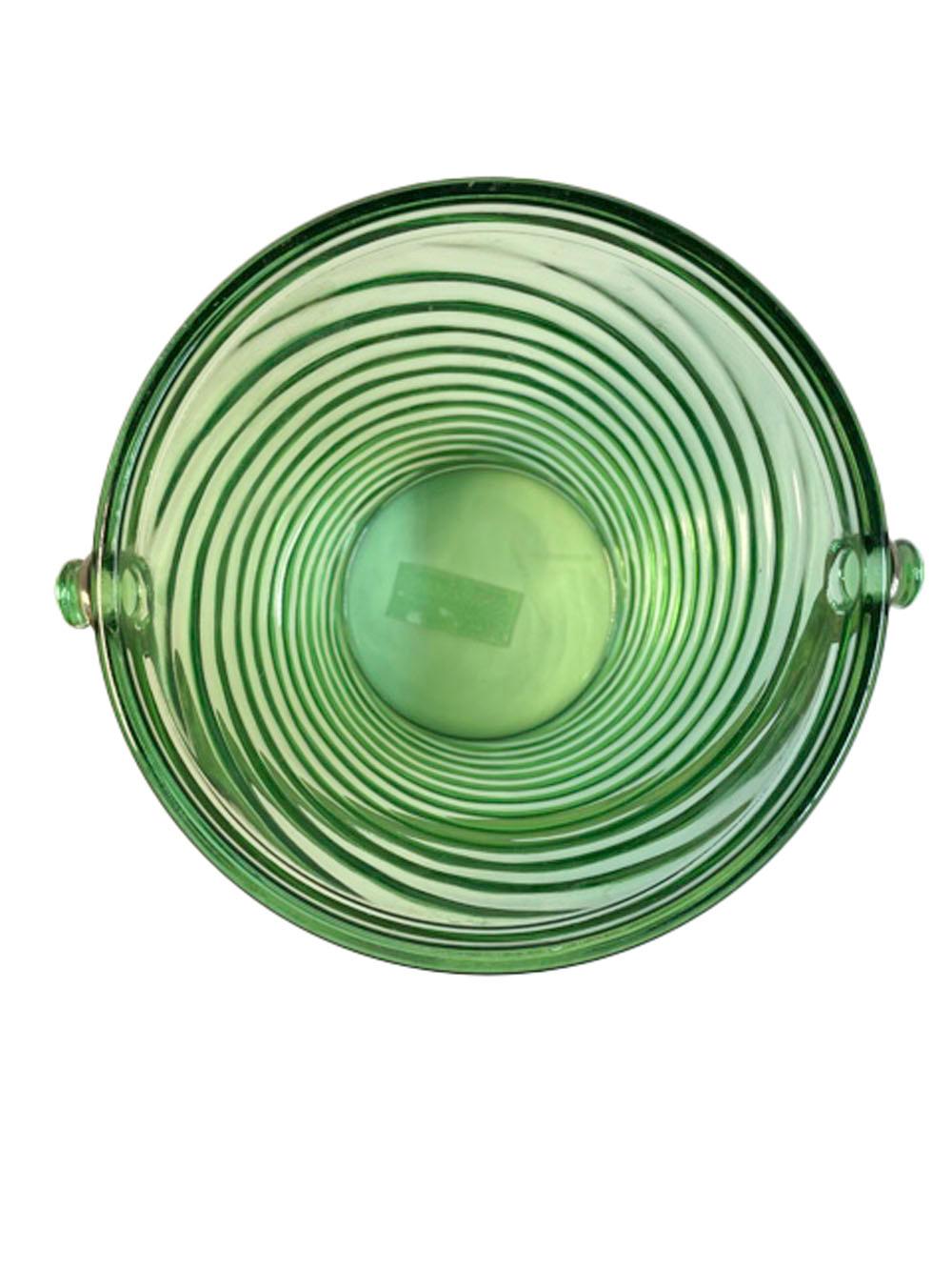 green glass ice bucket