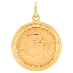 Colgante Art Decó Swiss 18k Coin