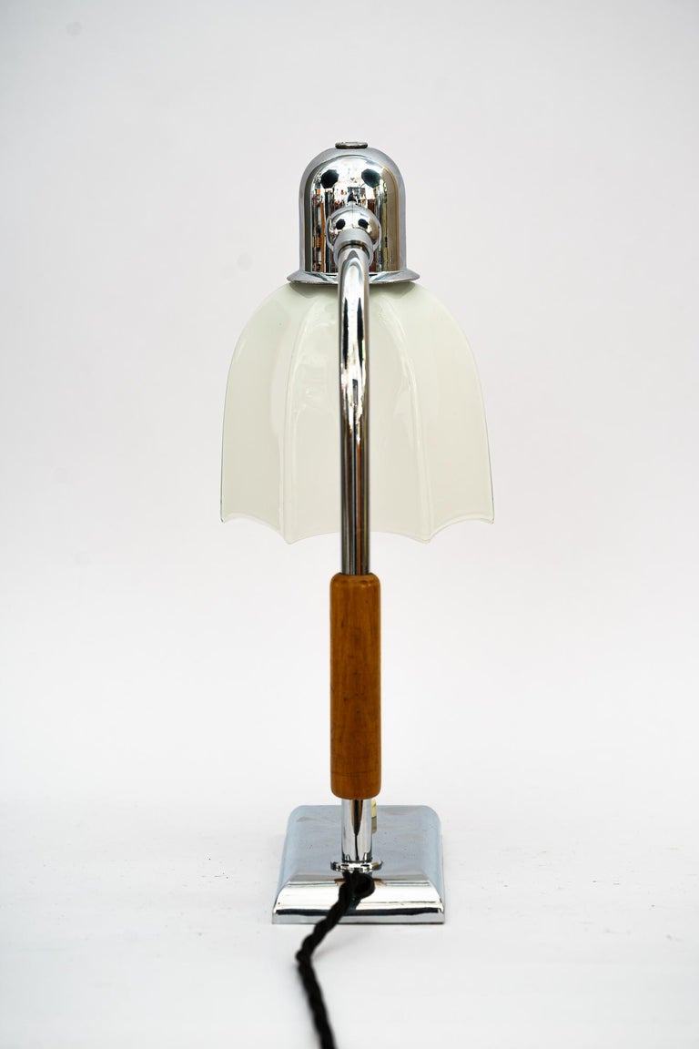 Art Deco Swiveling Chrome Table Lamp Vienna Around 1920s For Sale 5