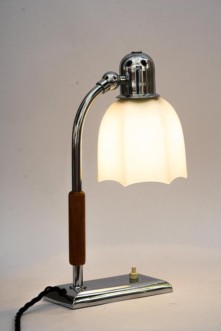 Art Deco Swiveling Chrome Table Lamp Vienna Around 1920s For Sale 6
