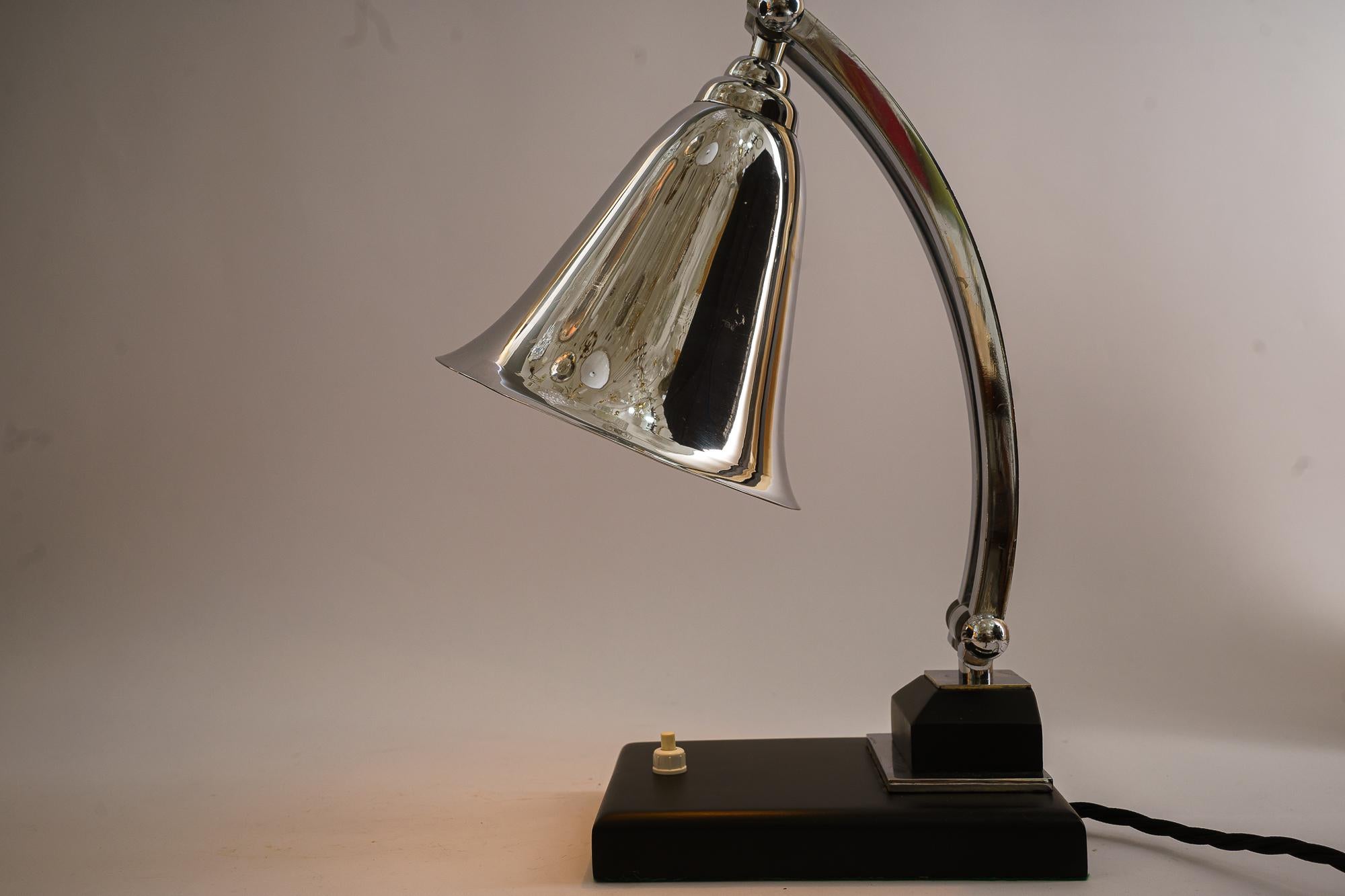 Art Deco Swiveling Chrome Table Lamp Vienna Around, 1930s For Sale 5