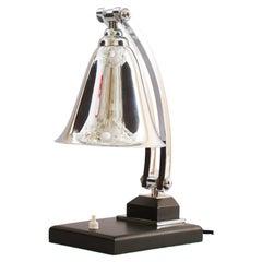 Lampe de table Art Déco pivotante en chrome viennoise des années 1930