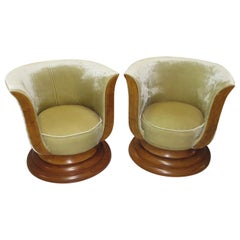 Art Deco Swiveling Tulip Chairs from Hotel Le Malandre