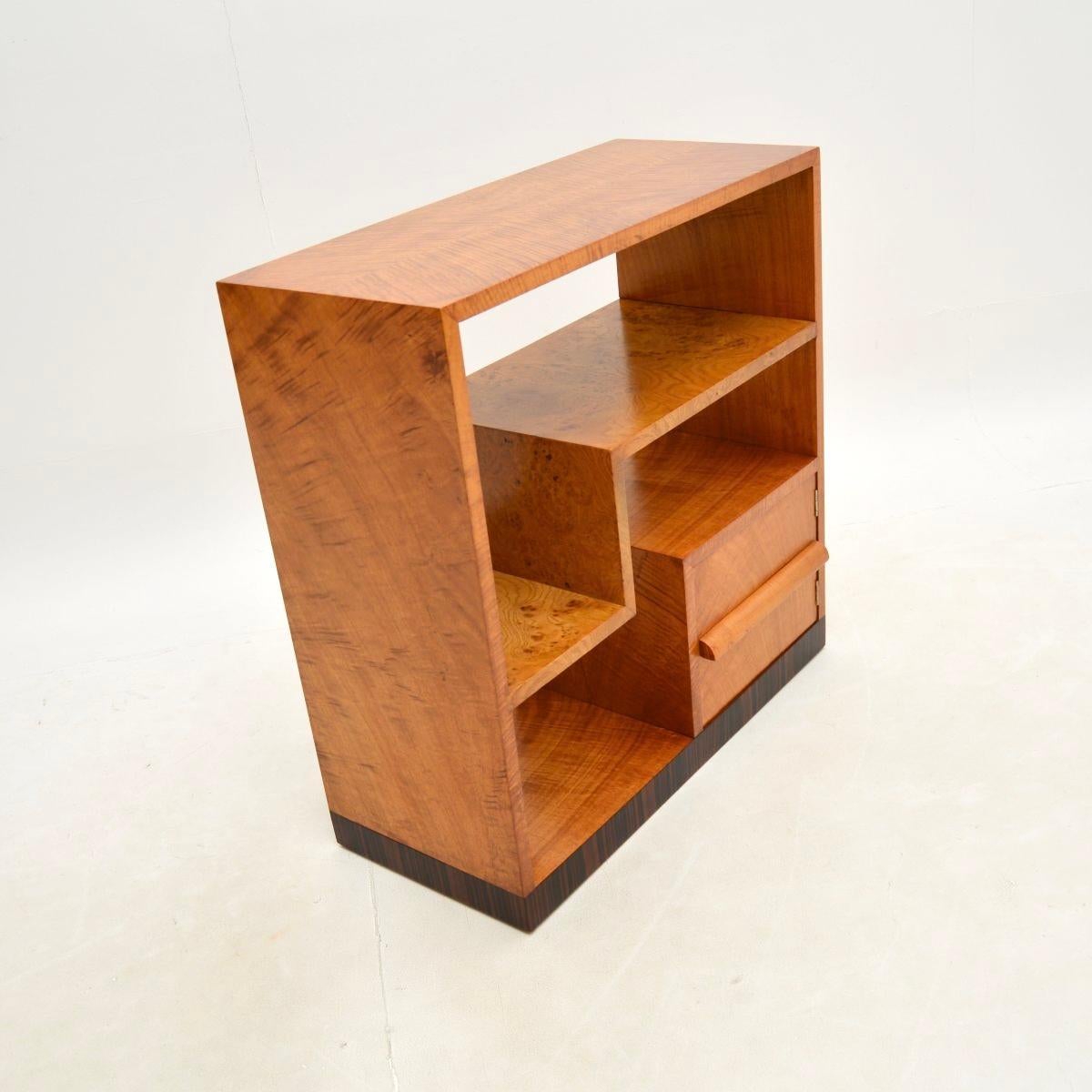 Mid-20th Century Art Deco Sycamore and Elm Bookcase / Cabinet