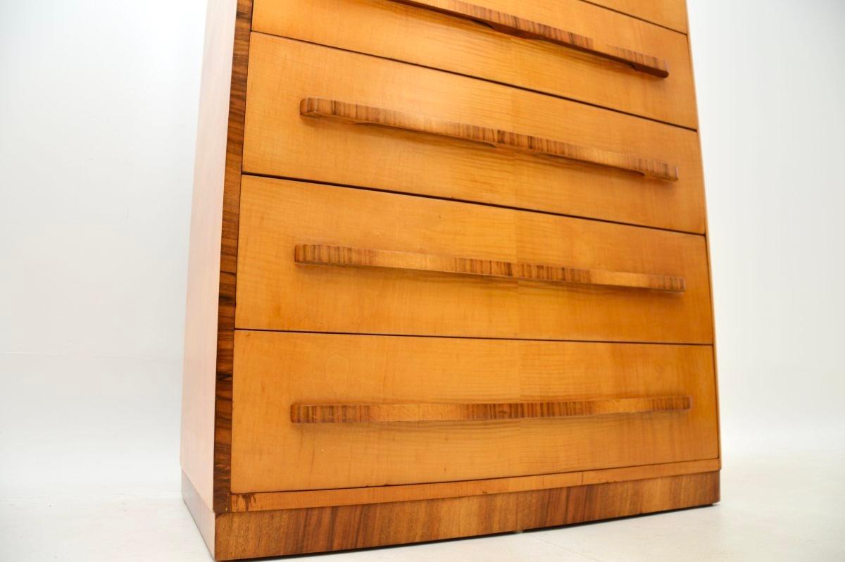 Art Deco Sycamore and Walnut Chest of Drawers 5