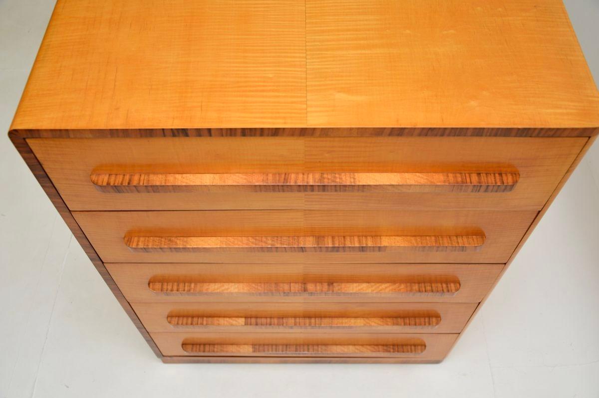 Art Deco Sycamore and Walnut Chest of Drawers 2