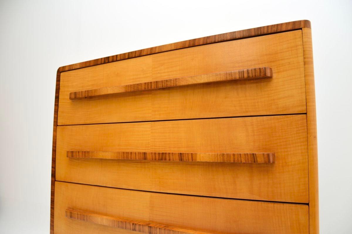 Art Deco Sycamore and Walnut Chest of Drawers 4
