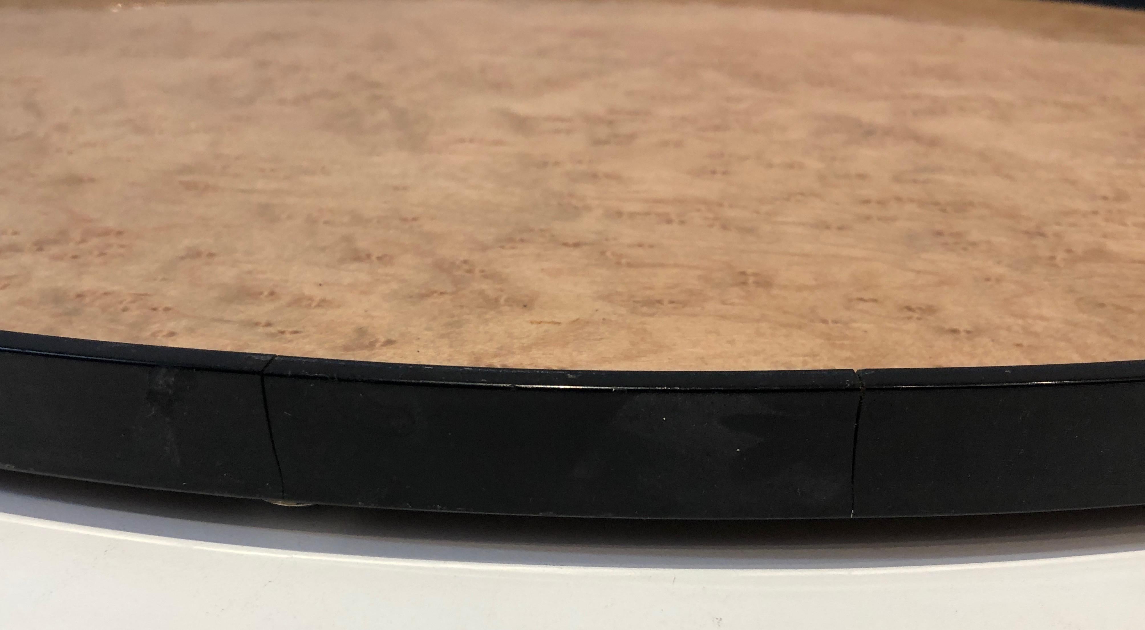 Art-Déco-Tablett aus Bergahornholz, ebonisiertem Holz und Chrom im Angebot 9